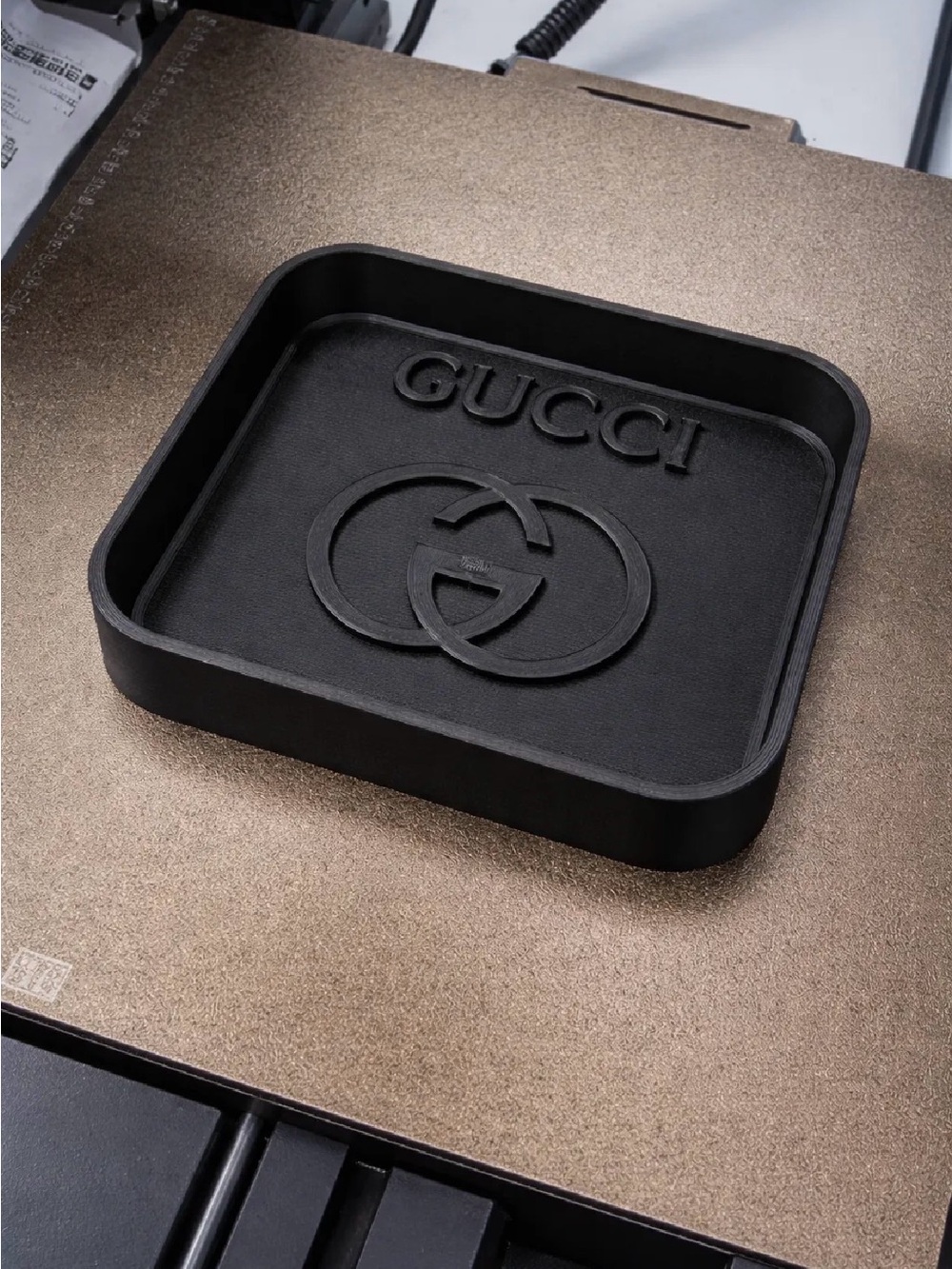 Gucci Black Logo 3d printed Valet Tray